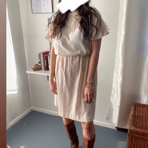Vintage 80s cream linen dress